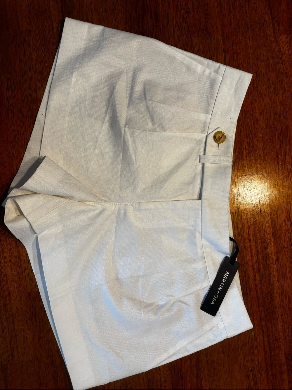 Martin and OSA Women's White Linen Blend Shorts
